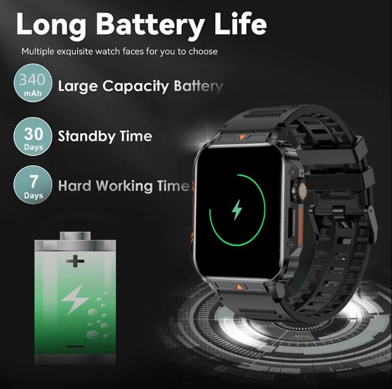 L81 Outdoor Sports Smartwatch – Waterproof Fitness Tracker with Big Battery, Call Answering, Compatible with iOS & Android