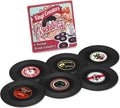 Retro Rockabilly Vinyl Record Coasters – 6-Piece Set | Vintage Drink Coasters for Home, Bar, Coffee Table & Music Lovers