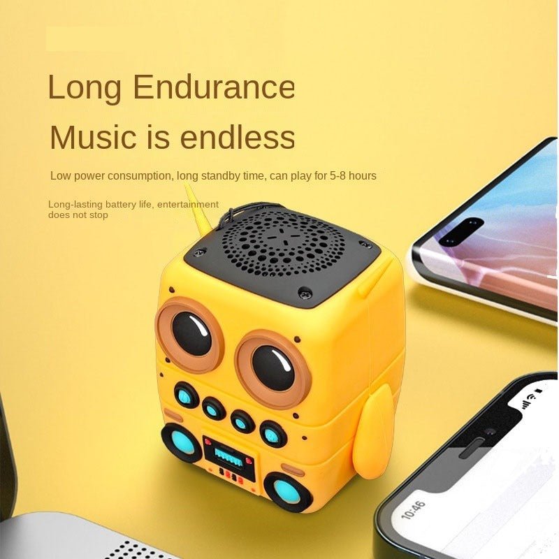Cute Minion Robot Bluetooth Speaker – Portable Wireless Speaker with Long Battery Life, 5–8 Hour Playtime, for Kids & Adults