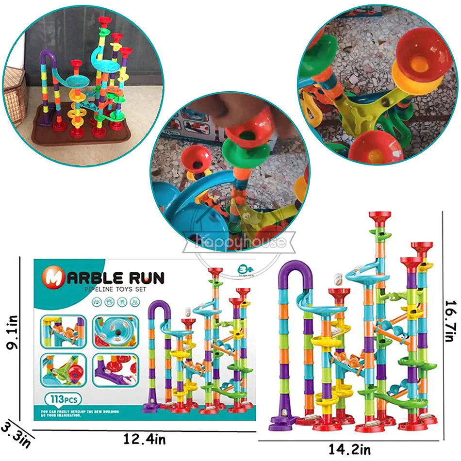 Marble Run Race Track 142 Piece Set - Great For Kids and Adults