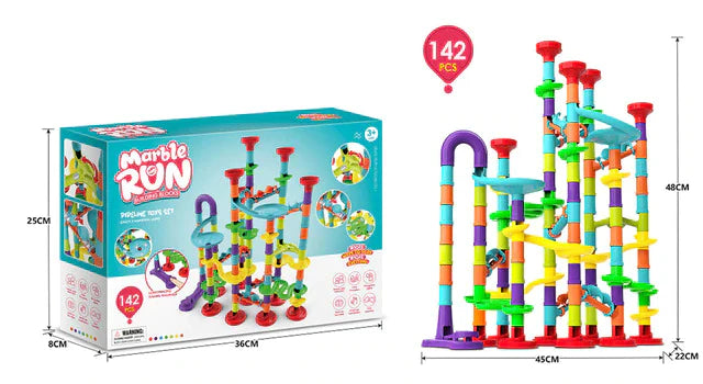 Marble Run Race Track 142 Piece Set - Great For Kids and Adults