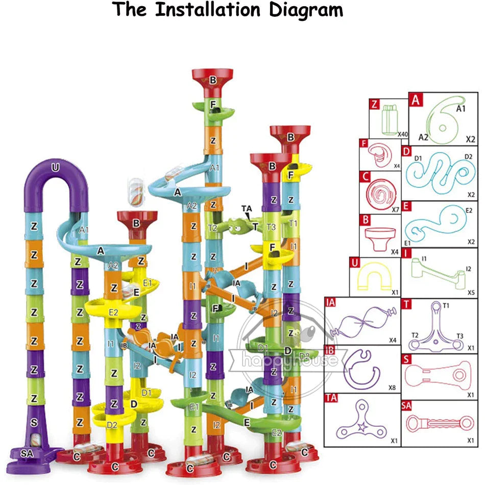 Marble Run Race Track 142 Piece Set - Great For Kids and Adults