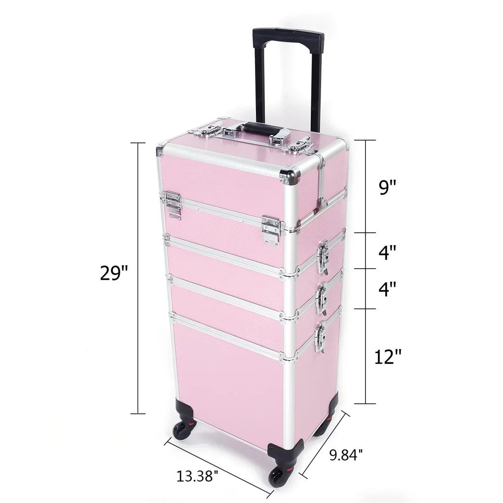 Makeup Trolley Case 4 In 1 With Wheels Lock