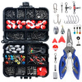 263pcs Fishing Set with Tackle box, Inc. Plier Jig Hooks Sinker Weight Swivels Snaps Sinker Slides