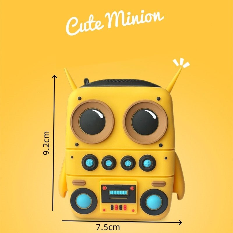 Cute Minion Robot Bluetooth Speaker – Portable Wireless Speaker with Long Battery Life, 5–8 Hour Playtime, for Kids & Adults